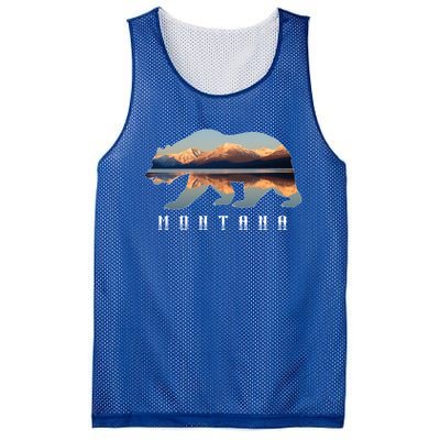 Montana Bear With Glacier National Park Lake Image Souvenir Mesh Reversible Basketball Jersey Tank