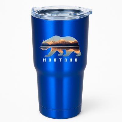 Montana Bear With Glacier National Park Lake Image Souvenir Tumbler