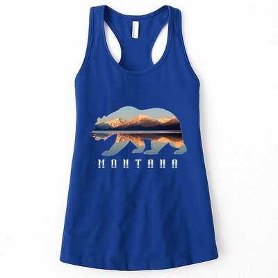 Montana Bear With Glacier National Park Lake Image Souvenir Womens Tank Top