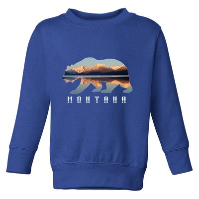 Montana Bear With Glacier National Park Lake Image Souvenir Toddler Sweatshirt