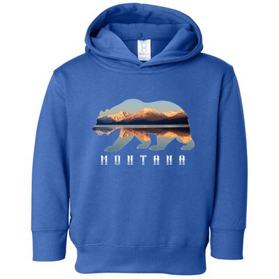 Montana Bear With Glacier National Park Lake Image Souvenir Toddler Hoodie