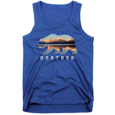 Montana Bear With Glacier National Park Lake Image Souvenir Tank Top