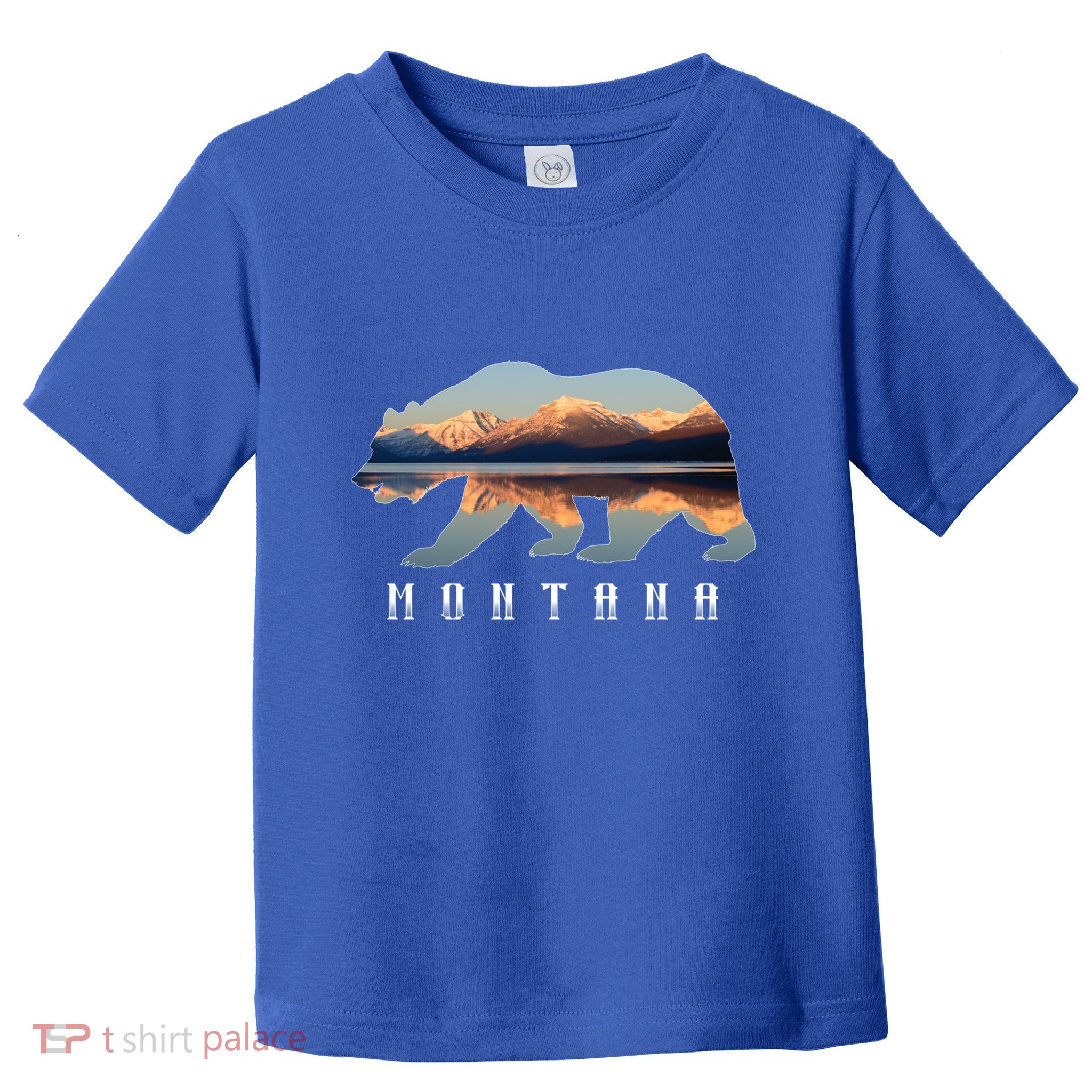 Montana Bear With Glacier National Park Lake Image Souvenir Toddler T-Shirt