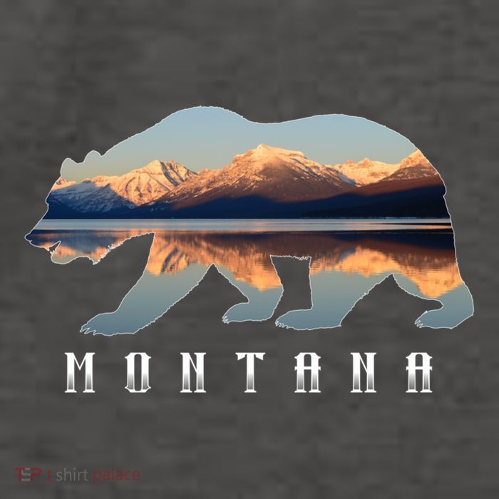 Montana Bear With Glacier National Park Lake Image Souvenir Vector Backpack