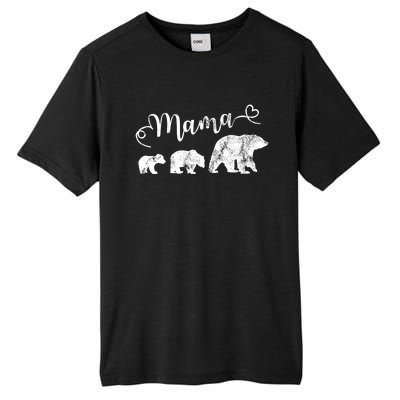 Mama Bear With 2 Best Mother Vintage Cute Gift Tall Fusion ChromaSoft Performance T-Shirt