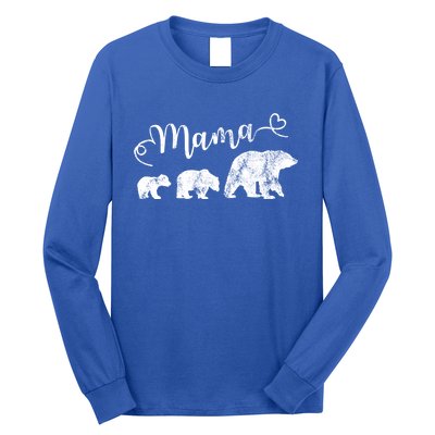 Mama Bear With 2 Best Mother Vintage Cute Gift Long Sleeve Shirt