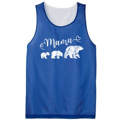 Mama Bear With 2 Best Mother Vintage Cute Gift Mesh Reversible Basketball Jersey Tank