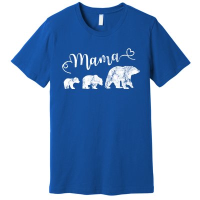 Mama Bear With 2 Best Mother Vintage Cute Gift Premium T-Shirt