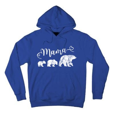 Mama Bear With 2 Best Mother Vintage Cute Gift Tall Hoodie