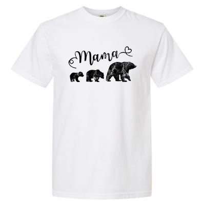 Mama Bear With 2 Best Mother Vintage Cute Gift Garment-Dyed Heavyweight T-Shirt