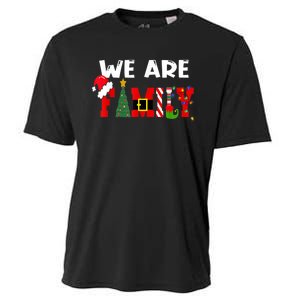 Merry & Bright We Are Family Christmas Matching Pajama Cooling Performance Crew T-Shirt