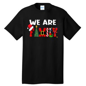 Merry & Bright We Are Family Christmas Matching Pajama Tall T-Shirt