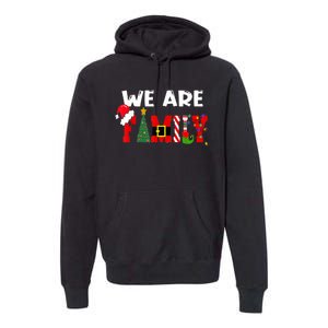 Merry & Bright We Are Family Christmas Matching Pajama Premium Hoodie