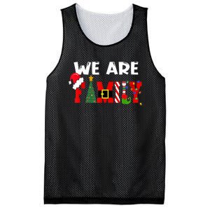 Merry & Bright We Are Family Christmas Matching Pajama Mesh Reversible Basketball Jersey Tank