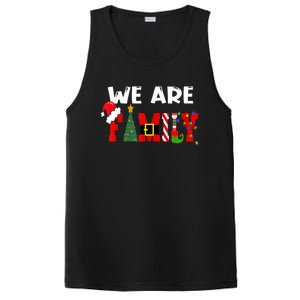 Merry & Bright We Are Family Christmas Matching Pajama PosiCharge Competitor Tank