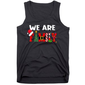 Merry & Bright We Are Family Christmas Matching Pajama Tank Top