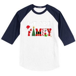 Merry & Bright We Are Family Christmas Matching Pajama Baseball Sleeve Shirt