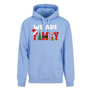 Merry & Bright We Are Family Christmas Matching Pajama Unisex Surf Hoodie