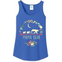 Mama Bear With 3 Cubs Funny Gift Floral Mothers Day Ladies Essential Tank