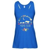 Mama Bear With 3 Cubs Funny Gift Floral Mothers Day Ladies Essential Flowy Tank