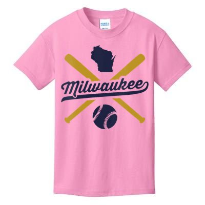 Milwaukee Baseball Wisconsin Pride Love City Kids T-Shirt