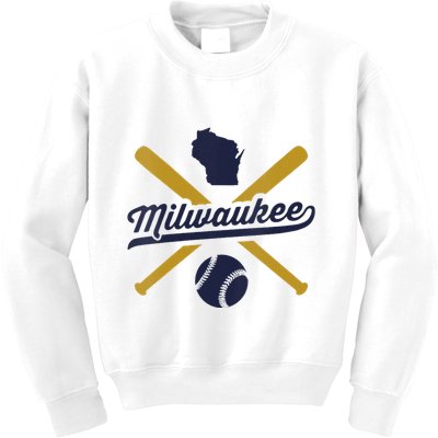 Milwaukee Baseball Wisconsin Pride Love City Kids Sweatshirt