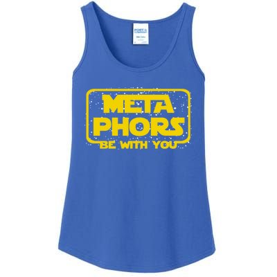 Metaphors Be With You Funny English Teacher Space Gift Ladies Essential Tank