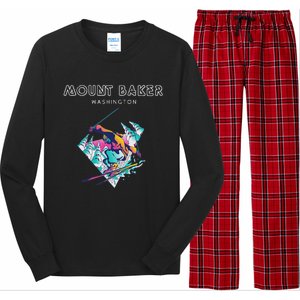 Mount Baker Washington Retro Skier Long Sleeve Pajama Set