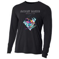 Mount Baker Washington Retro Skier Cooling Performance Long Sleeve Crew