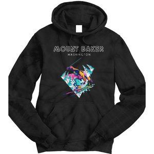 Mount Baker Washington Retro Skier Tie Dye Hoodie