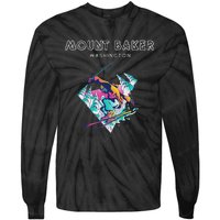 Mount Baker Washington Retro Skier Tie-Dye Long Sleeve Shirt