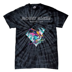 Mount Baker Washington Retro Skier Tie-Dye T-Shirt