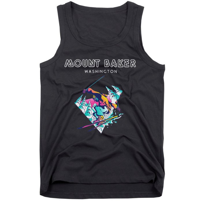 Mount Baker Washington Retro Skier Tank Top