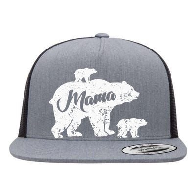 Mama Bear with two Family Bear Baby Newborn Mamabear Flat Bill Trucker Hat