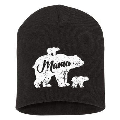 Mama Bear with two Family Bear Baby Newborn Mamabear Short Acrylic Beanie