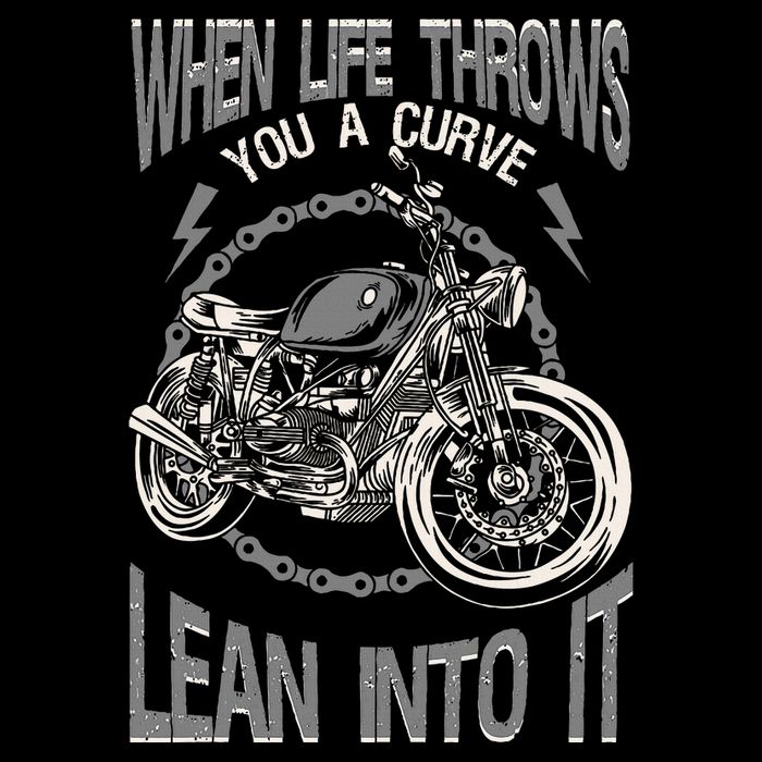 Motorcycle Biker When Life Throws You A Curve Lean Into It Button