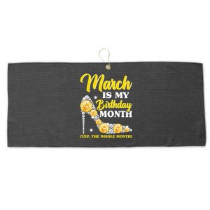 March Birthday Wo Yep The Whole Month Bling Large Microfiber Waffle Golf Towel