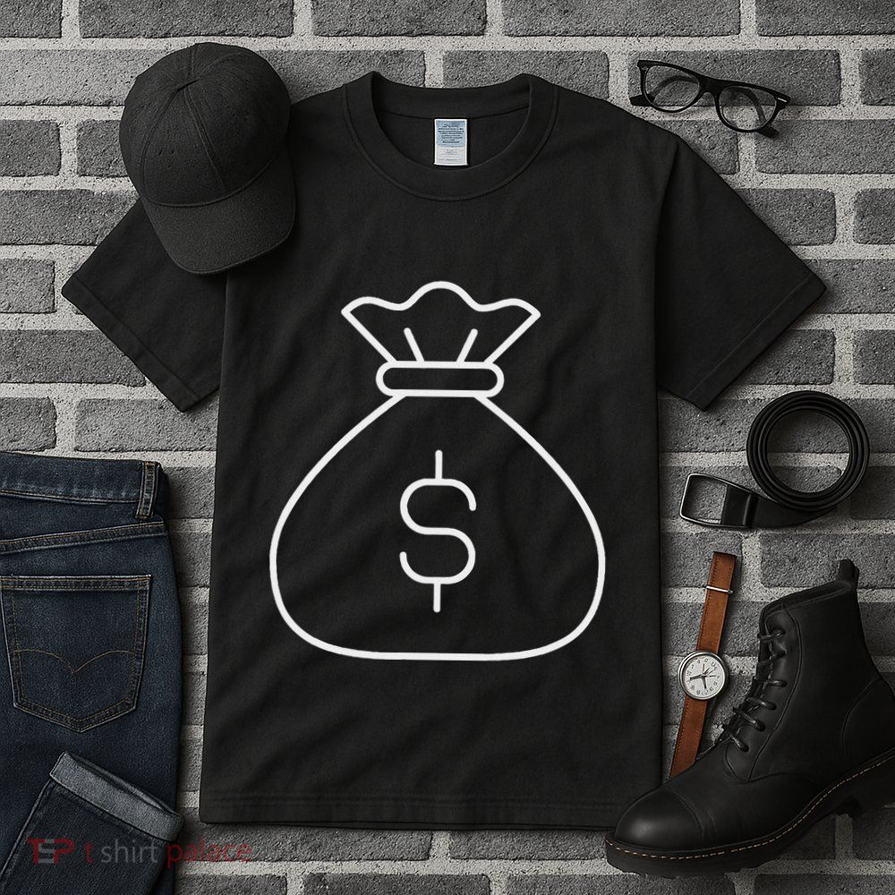 Money Bag With Dollar Sign Simple White Tall T-Shirt