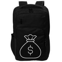 Money Bag With Dollar Sign Simple White Impact Tech Backpack