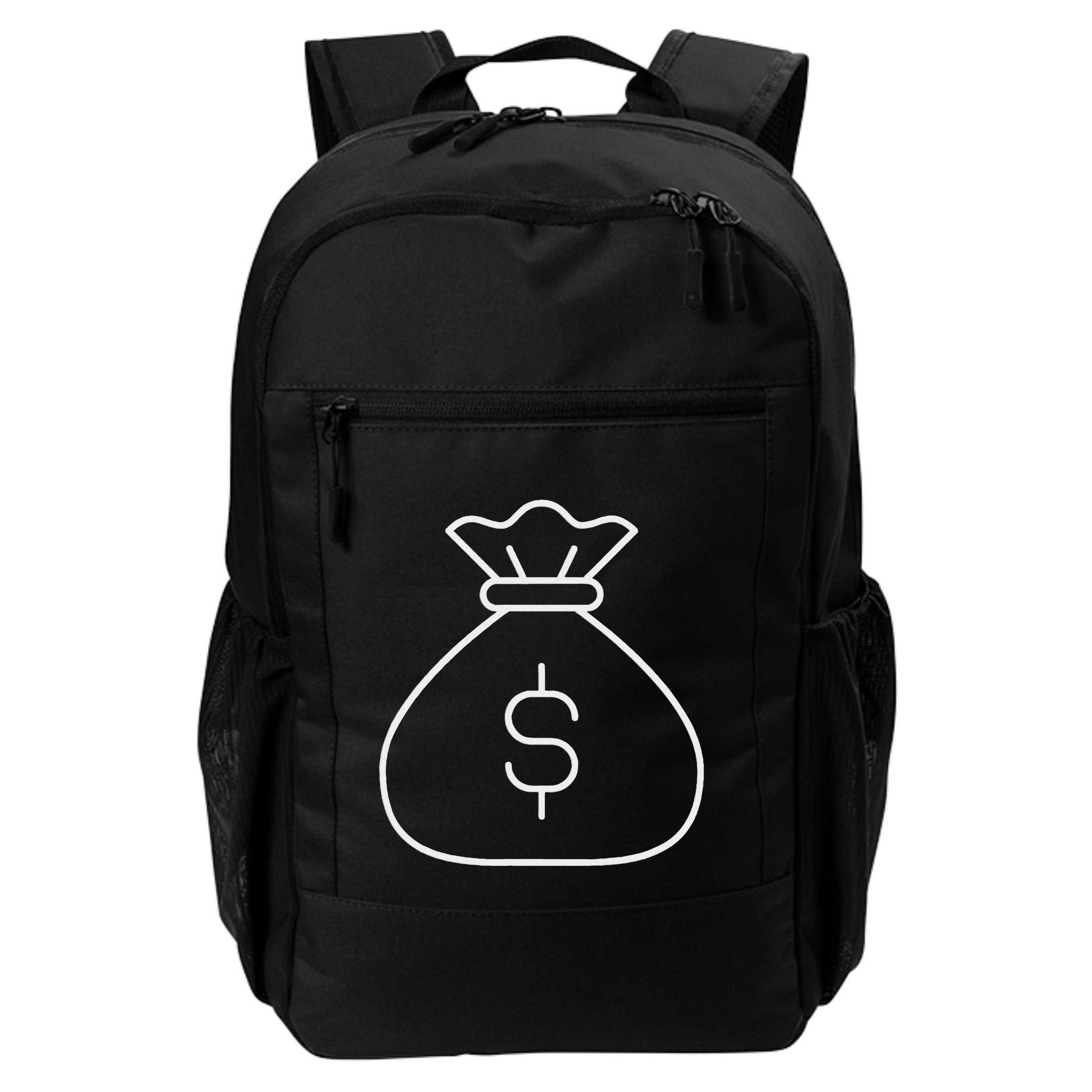 Money Bag With Dollar Sign Simple White Backpack