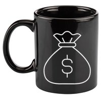 Money Bag With Dollar Sign Simple White 11oz C Handle Ceramic Mug