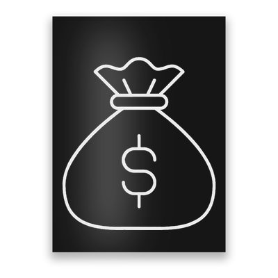 Money Bag With Dollar Sign Simple White Poster