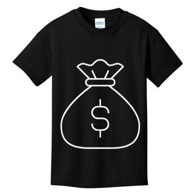 Money Bag With Dollar Sign Simple White Kids T-Shirt