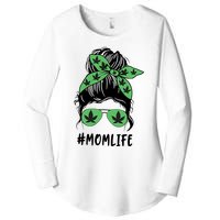 Messy Bun Weed Mom Life Weed Gift For Cannabis Mom Life Mother's Day Women's Perfect Tri Tunic Long Sleeve Shirt