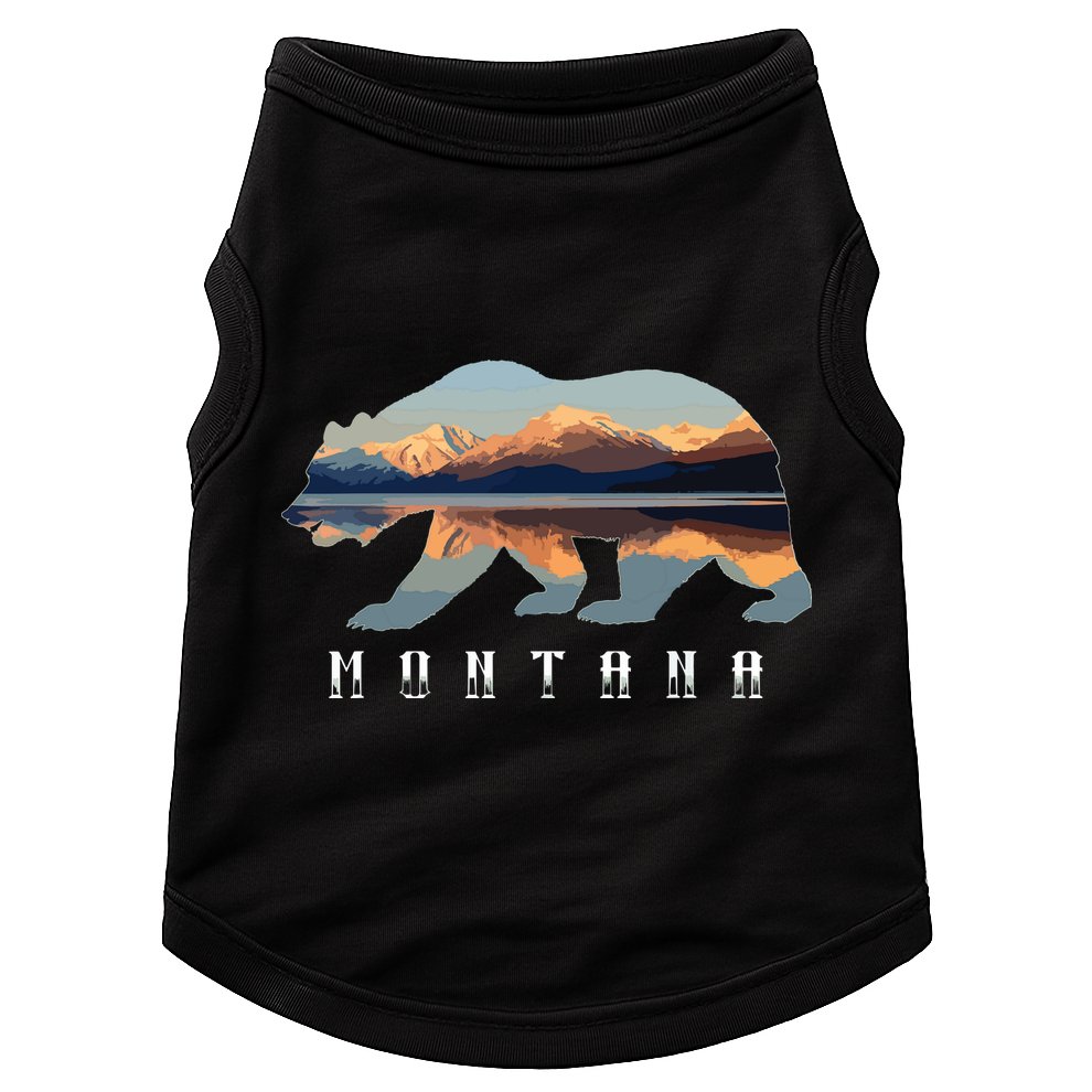 Montana Bear With Glacier National Park Lake Image Souvenir Doggie Tank
