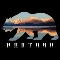 Montana Bear With Glacier National Park Lake Image Souvenir Doggie Tank
