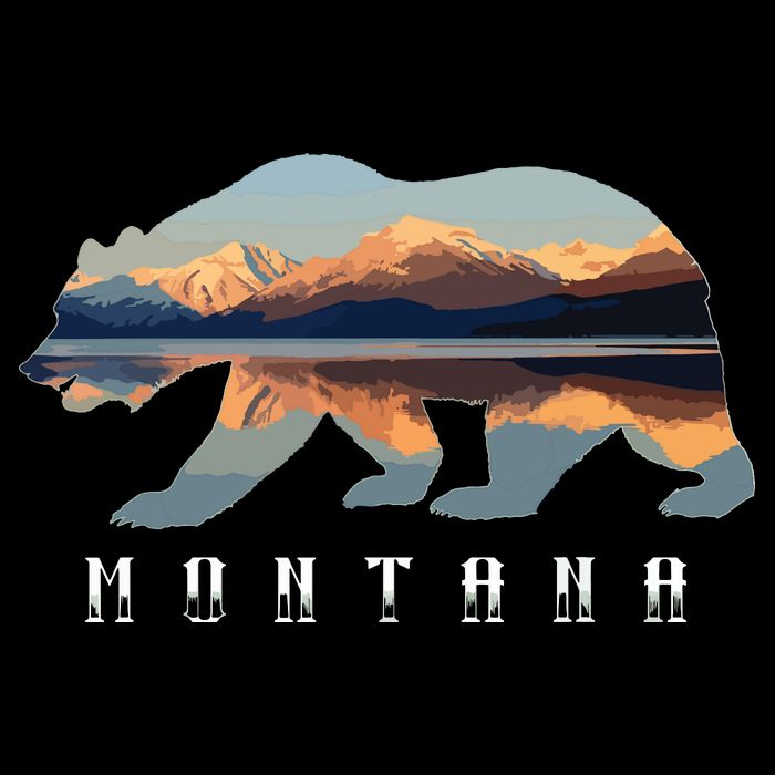 Montana Bear With Glacier National Park Lake Image Souvenir Doggie Tank