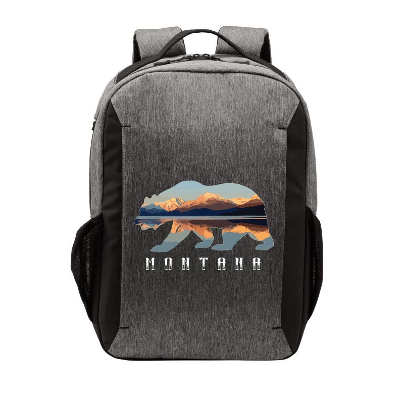 Montana Bear With Glacier National Park Lake Image Souvenir Vector Backpack