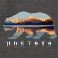 Montana Bear With Glacier National Park Lake Image Souvenir Vector Backpack