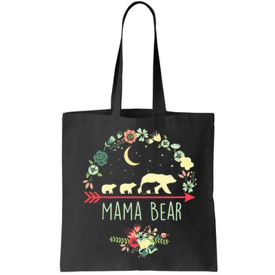 Mama Bear with 3 Cubs Floral Mother's Day Bag